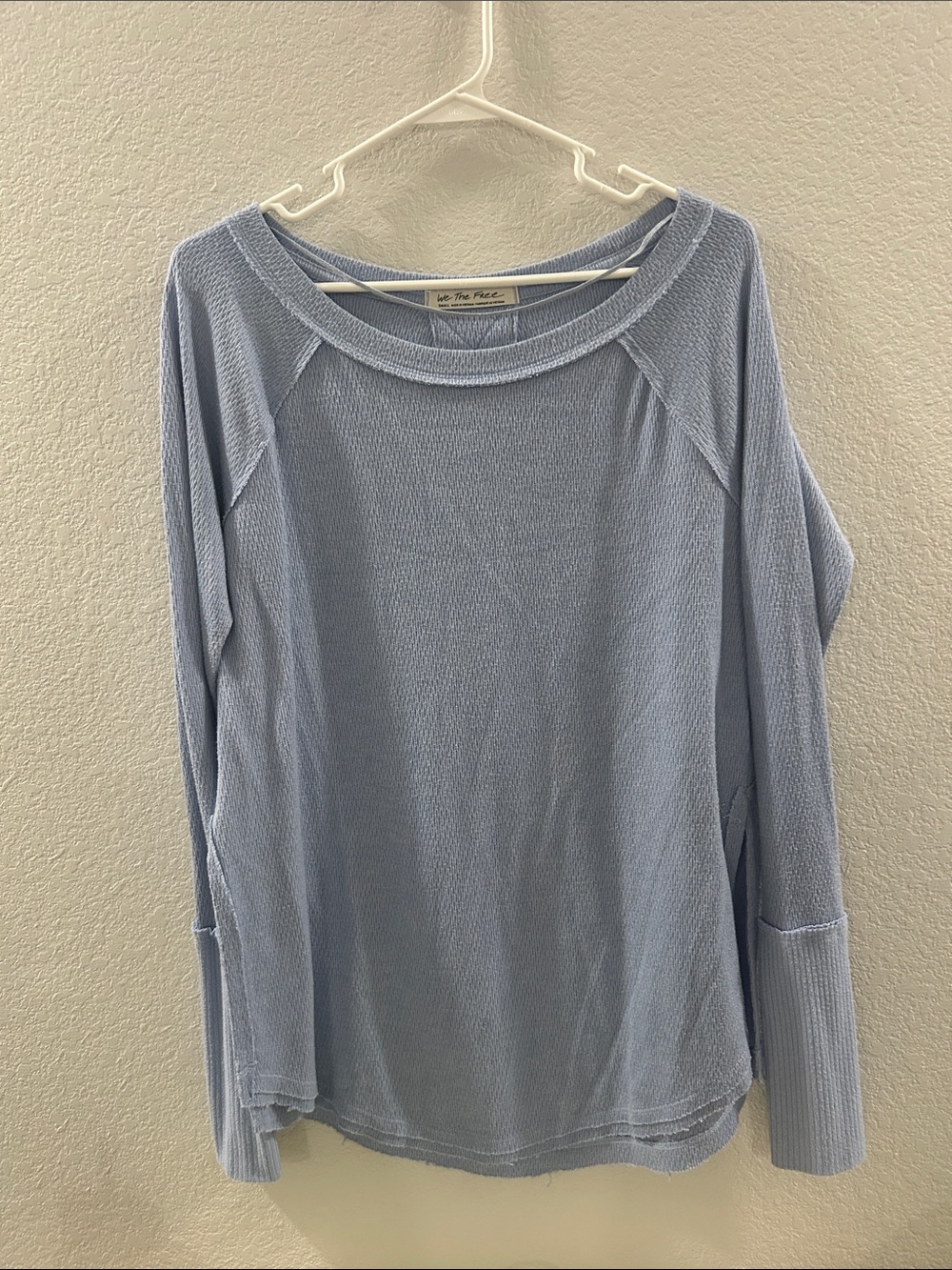 Free People Light Blue Long Sleeve Top